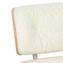Fotel Vip biały/natural oak/srebrna baza ( Rozmiar: uniwersalny )