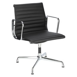 Fotel konf. CH1081T,czarna skóra ,chrom ( Rozmiar: uniwersalny )