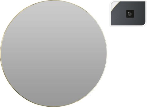 Lustro okrągłe Zarina 75 cm złote wiszące do przedpokoju i sypialni glamour Intesi ( Rozmiar: uniwersalny )