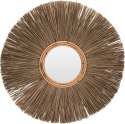 Lustro okrągłe boho Kubul 66 cm do przedpokoju i salonu w naturalnej ramie na ścianę ( Rozmiar: uniwersalny )