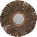 Lustro okrągłe boho Kubul 66 cm do przedpokoju i salonu w naturalnej ramie na ścianę ( Rozmiar: uniwersalny )