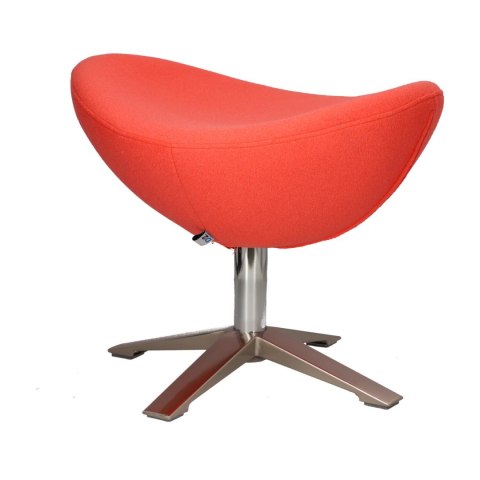 Podnóżek obrotowy Jajo Soft D2.DESIGN tapicerowany koralowy do salonu inspirowany Egg ( Rozmiar: uniwersalny )