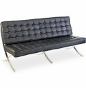 Sofa BA3 3 osobowa, czarna ekoskóra PU ( Rozmiar: uniwersalny )