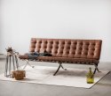 Sofa BA3 3 osobowa, czarna ekoskóra PU ( Rozmiar: uniwersalny )