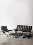 Sofa BA3 3 osobowa, czarna ekoskóra PU ( Rozmiar: uniwersalny )