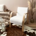 Fotel Hella boucle biały/ naturalny ( Rozmiar: uniwersalny )
