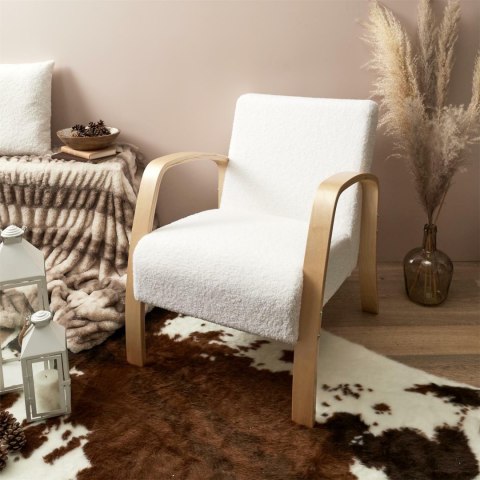 Fotel Hella boucle biały/ naturalny ( Rozmiar: uniwersalny )