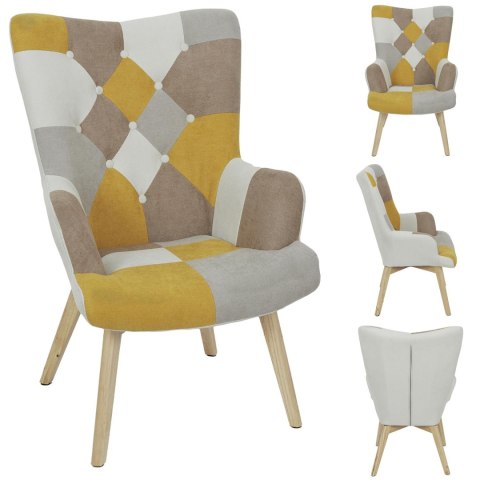 Fotel uszak Helsinki żółty patchwork ( Rozmiar: uniwersalny )