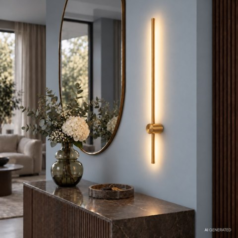 Kinkiet ARIAN 80,5 złoty13W LED 3000K elegancka lampa do łazienki salonu korytarza sypialni garderoby biura