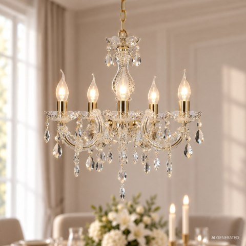 LAMPA SUFITOWA WISZĄCA CANDELLUX MARIA 35-94646 E14 ZŁOTY