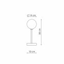 Lampa stołowa czarna, biała kula Dorado mała LP-002/1T S BK