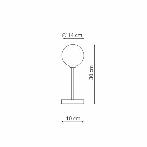 Lampa stołowa czarna, biała kula Dorado mała LP-002/1T S BK