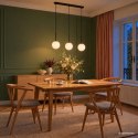 POMPEI LAMPA WISZĄCA CZARNY 3X40W E27 KLOSZ BIAŁY
