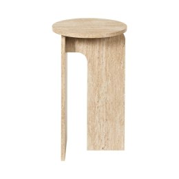 Stolik pomocniczy Stone okrągły do salonu beżowy japandi 30 cm ( Rozmiar: uniwersalny )