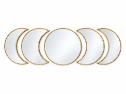 Zestaw 5 luster Moon na ścianę w złotej ramie do salonu 25 cm ( Rozmiar: uniwersalny )