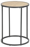 Stolik kawowy Seaford Actona MDF metal dąb naturalny/czarny okrągły 40x40 cm ( Rozmiar: uniwersalny )