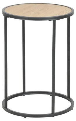 Stolik kawowy Seaford Actona MDF metal dąb naturalny/czarny okrągły 40x40 cm ( Rozmiar: uniwersalny )