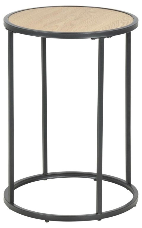 Stolik kawowy Seaford Actona MDF metal dąb naturalny/czarny okrągły 40x40 cm ( Rozmiar: uniwersalny )