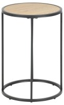 Stolik kawowy Seaford Actona MDF metal dąb naturalny/czarny okrągły 40x40 cm ( Rozmiar: uniwersalny )