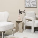Stolik pomocniczy Stone okrągły do salonu beżowy japandi 30 cm ( Rozmiar: uniwersalny )