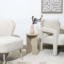Stolik pomocniczy Stone okrągły do salonu beżowy japandi 30 cm ( Rozmiar: uniwersalny )