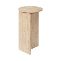 Stolik pomocniczy Stone okrągły do salonu beżowy japandi 30 cm ( Rozmiar: uniwersalny )