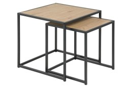 Zestaw stolików kawowych Actona Seaford MDF metal naturalny/czarny 2 szt. ( Rozmiar: uniwersalny )