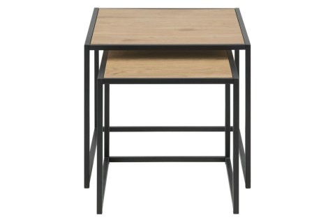 Zestaw stolików kawowych Actona Seaford MDF metal naturalny/czarny 2 szt. ( Rozmiar: uniwersalny )