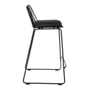 Krzesło barowe Dill Low czarne z czarną poduszką
