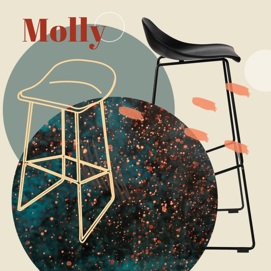 Krzesło barowe Molly czarne High