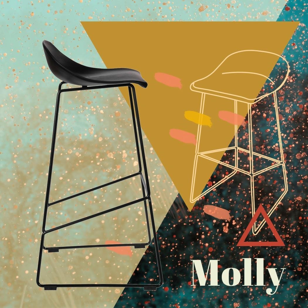 Krzesło barowe Molly czarne Low