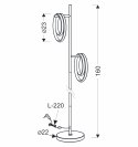 CROMA lampa podłogowa czarny+chromowy 2x12W LED 3000K osłonka biała