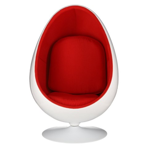Fotel obrotowy Ovalia Chair D2.DESIGN wełniany biało-czerwony nowoczesny ( Rozmiar: uniwersalny )