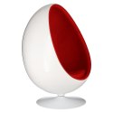 Fotel obrotowy Ovalia Chair D2.DESIGN wełniany biało-czerwony nowoczesny ( Rozmiar: uniwersalny )