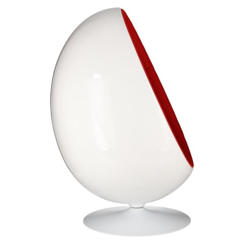 Fotel obrotowy Ovalia Chair D2.DESIGN wełniany biało-czerwony nowoczesny ( Rozmiar: uniwersalny )