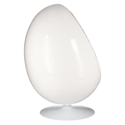 Fotel obrotowy Ovalia Chair D2.DESIGN wełniany biało-czerwony nowoczesny ( Rozmiar: uniwersalny )