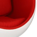 Fotel obrotowy Ovalia Chair D2.DESIGN wełniany biało-czerwony nowoczesny ( Rozmiar: uniwersalny )