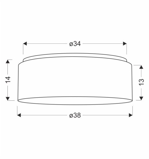 KIDDY lampa sufitowa 38 cm biały 2x40W E27 abażur biały
