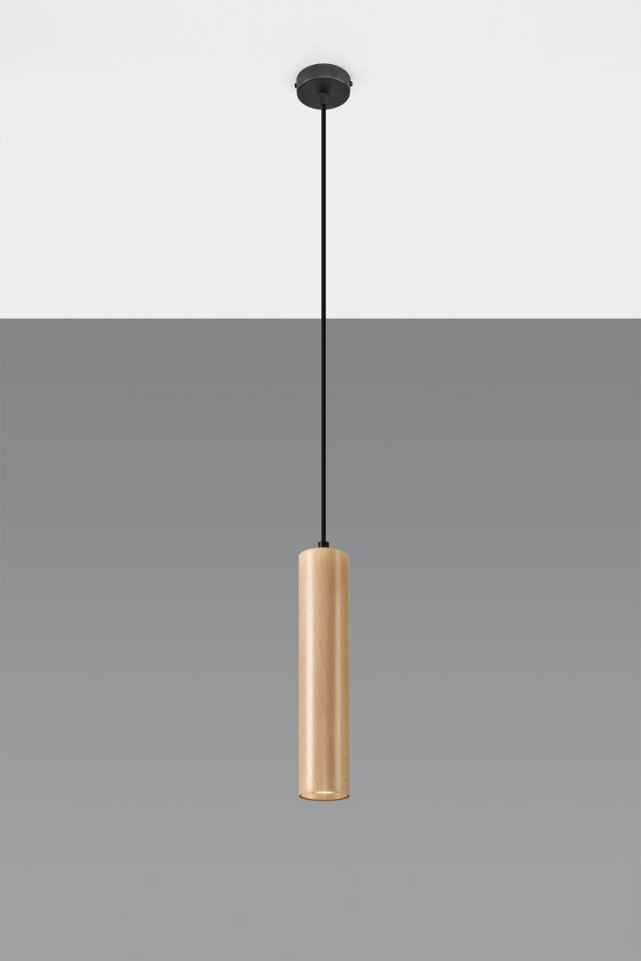 Lampa wisząca LINO 1, drewniana tuba.