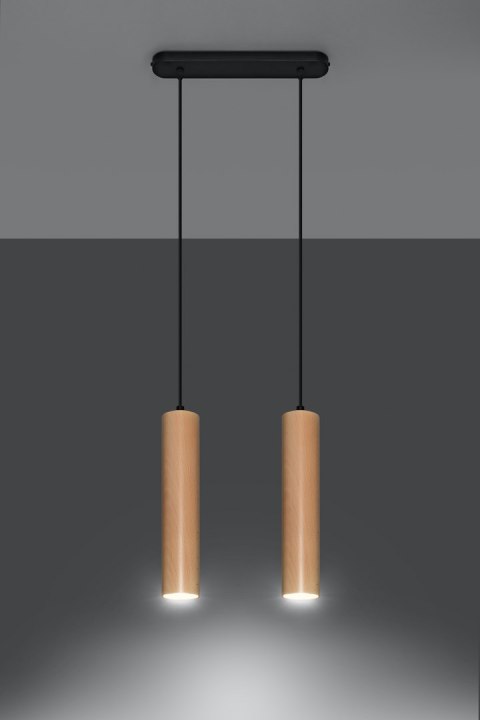 Lampa wisząca LINO 2, drewniana tuba. Lampa wisząca LINO 2, drewniana tuba.