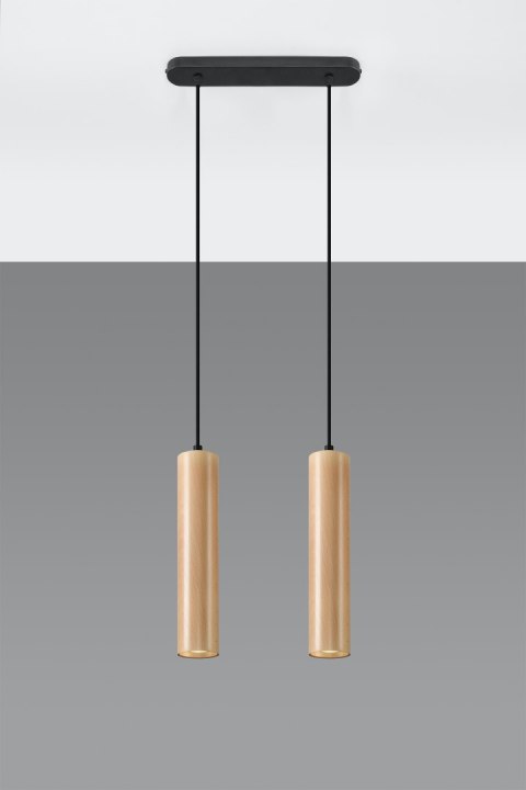 Lampa wisząca LINO 2, drewniana tuba. Lampa wisząca LINO 2, drewniana tuba.