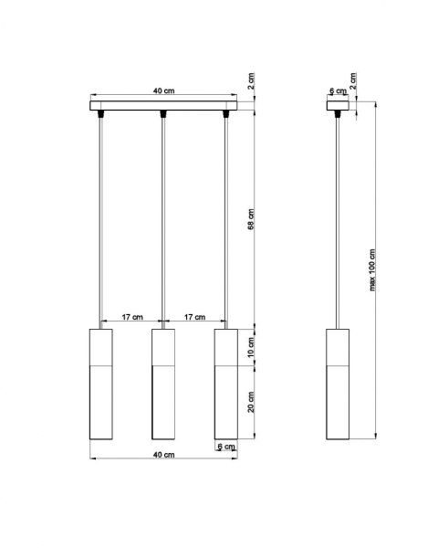 Lampa wisząca PABLO 3 biała
