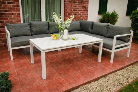 Zestaw mebli ogrodowych ALLUMINIO GRANDE biały