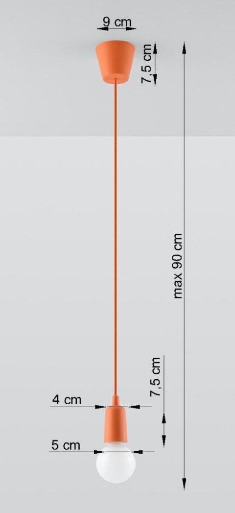 Lampa wisząca DIEGO 1 pomarańczowy