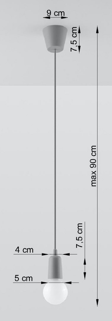 Lampa wisząca DIEGO 1 szara