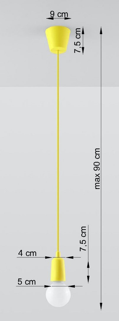 Lampa wisząca DIEGO 1 żółta