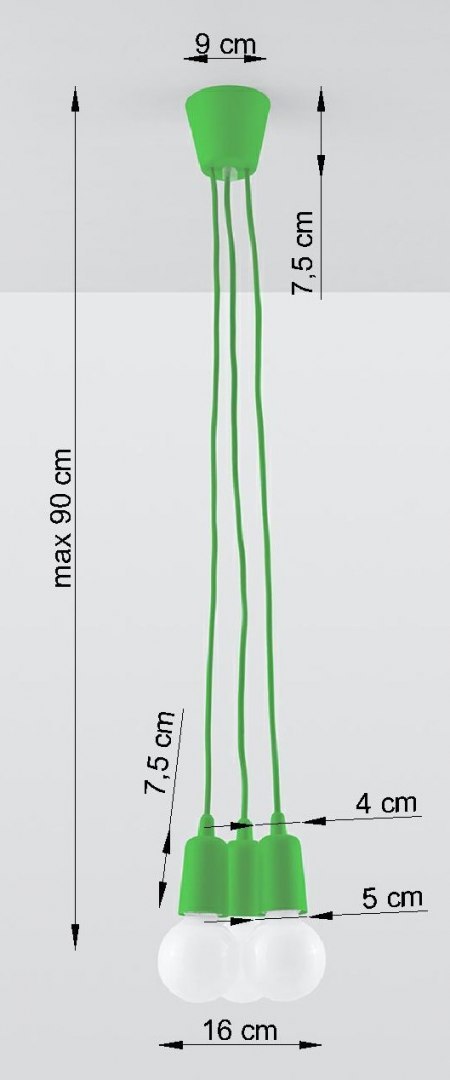 Lampa wisząca DIEGO 3 zielony