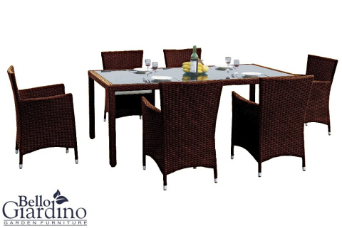 Zestaw stołowy ogrodowy CAPITALE technorattan brąz