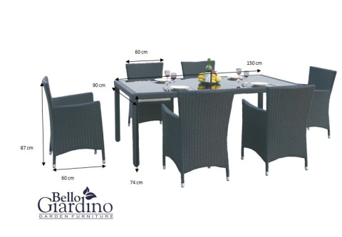 Zestaw stołowy ogrodowy CAPITALE technorattan brąz