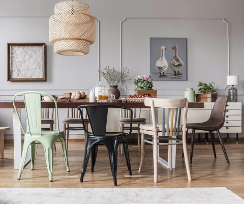 Krzesło Paris czarne inspirowane Tolix